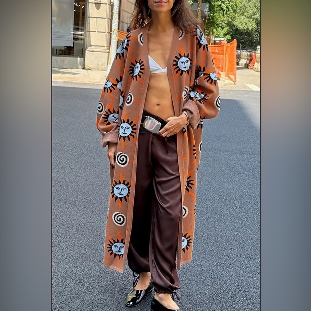 NWT Rosa Clothing Sun Patterned Long Duster